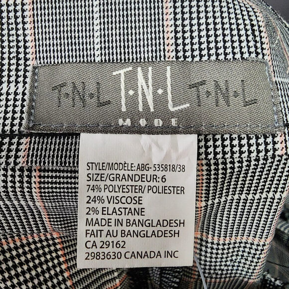 T.N.L Grey Plaid Straight Leg Pants Size 6 - Picture 8 of 9